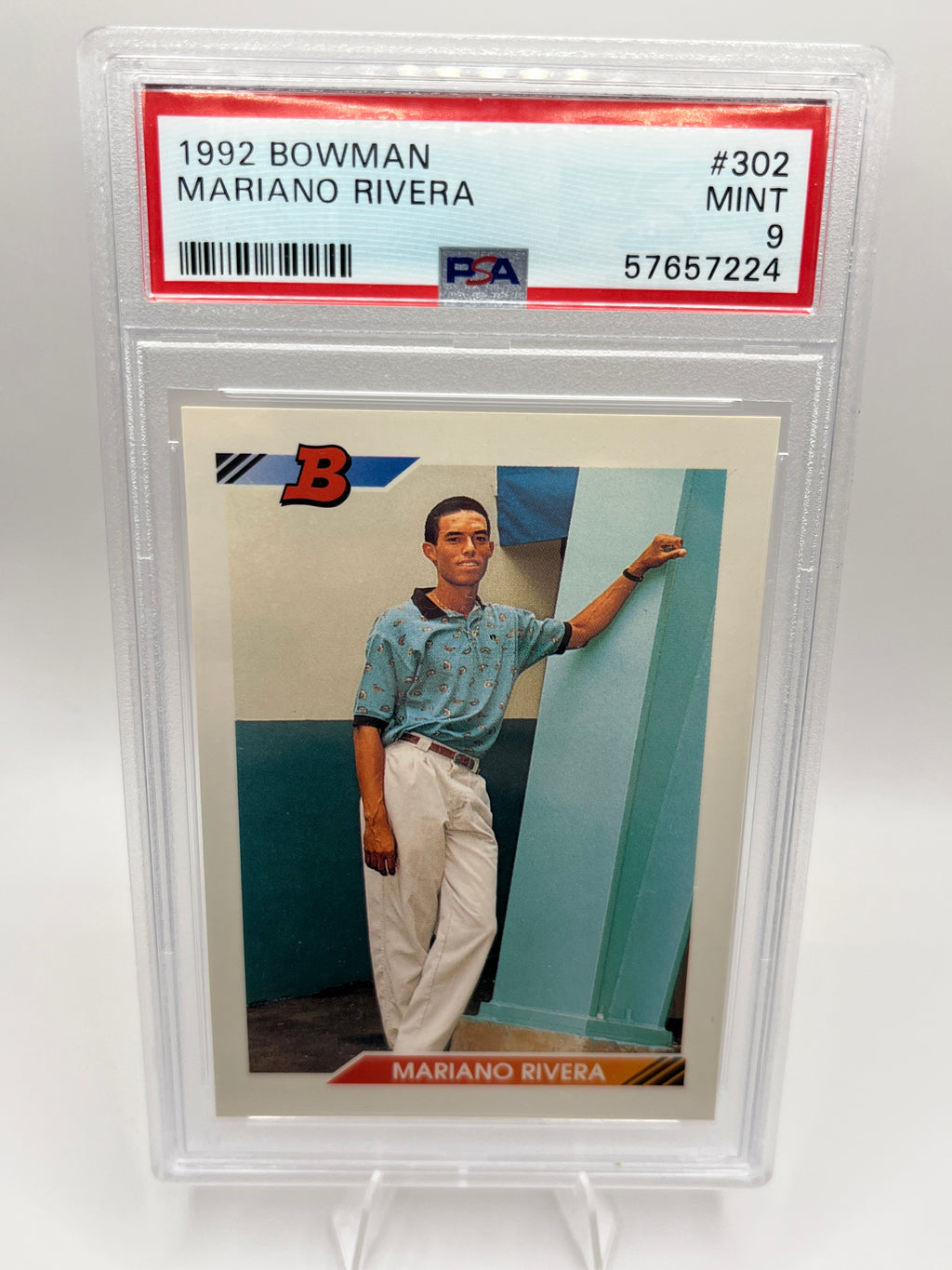 1992 Bowman Mariano Rivera PSA 9 Rookie Card #302