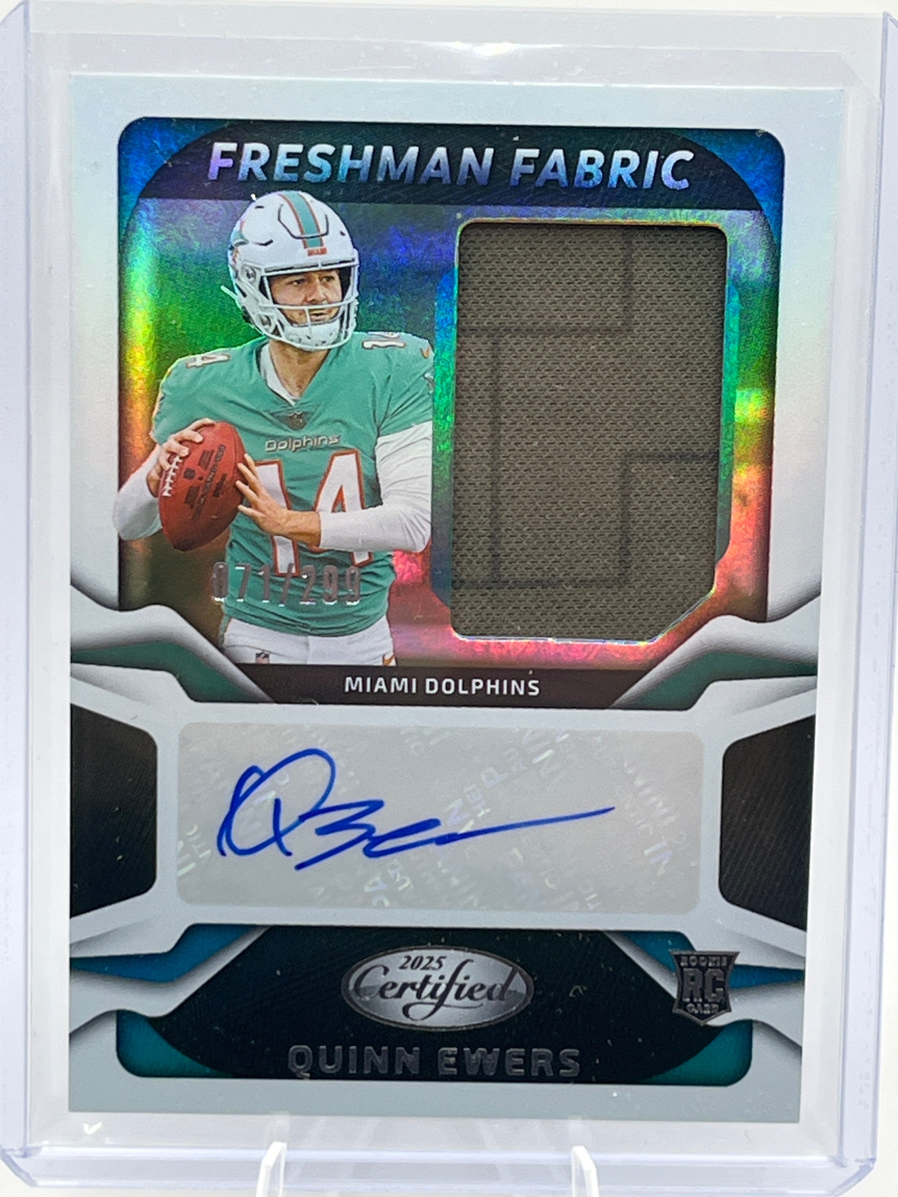 2025 Panini Certified Quinn Ewers Patch Auto /299 Freshman Fabric Rookie Card