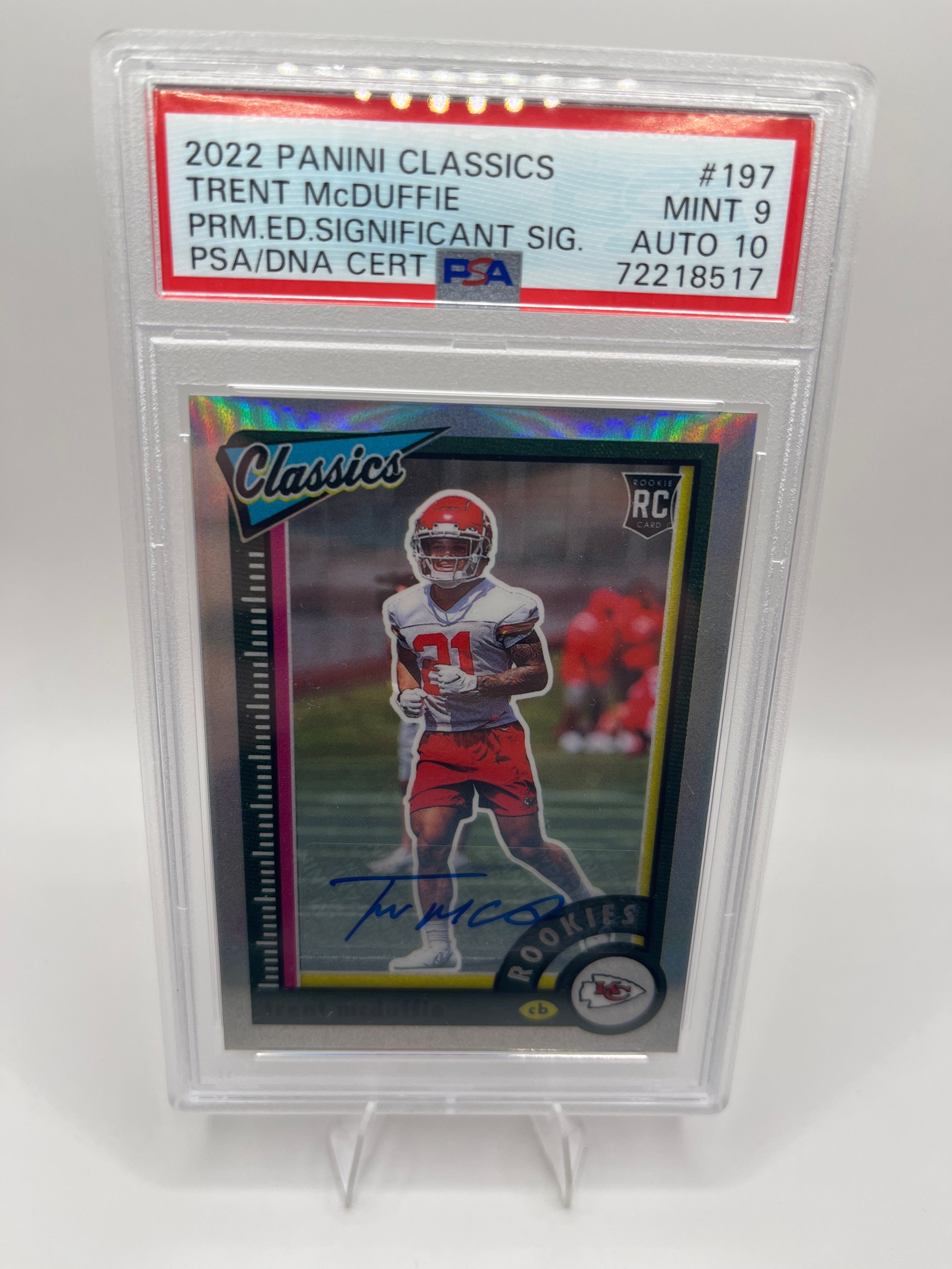 2022 Panini Classics Trent McDuffie Rookie Graded Auto PSA 9 AUTO 10