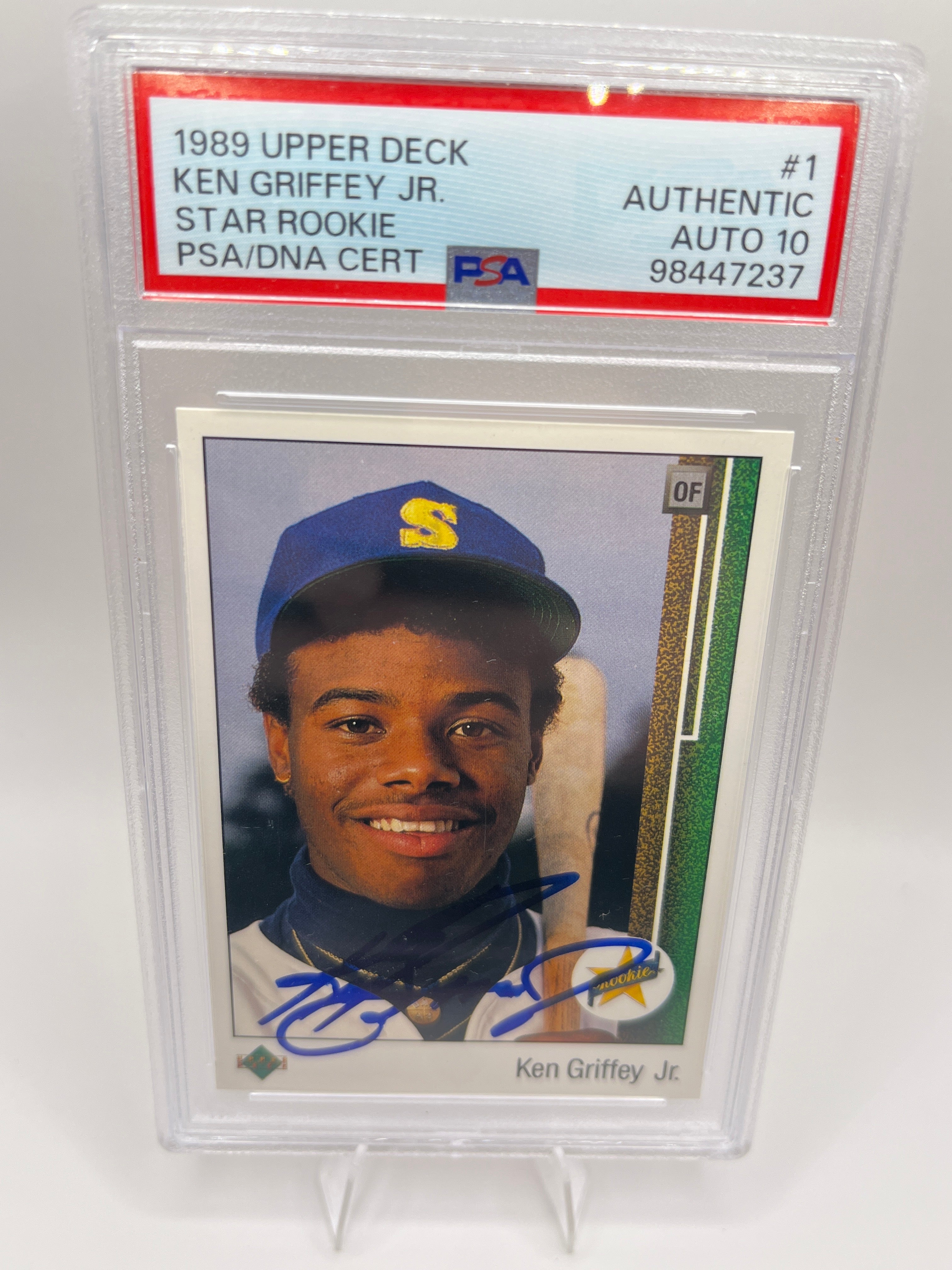 1989 Upper Deck Ken Griffey Jr Autographed Rookie Card PSA Authentic Auto 10