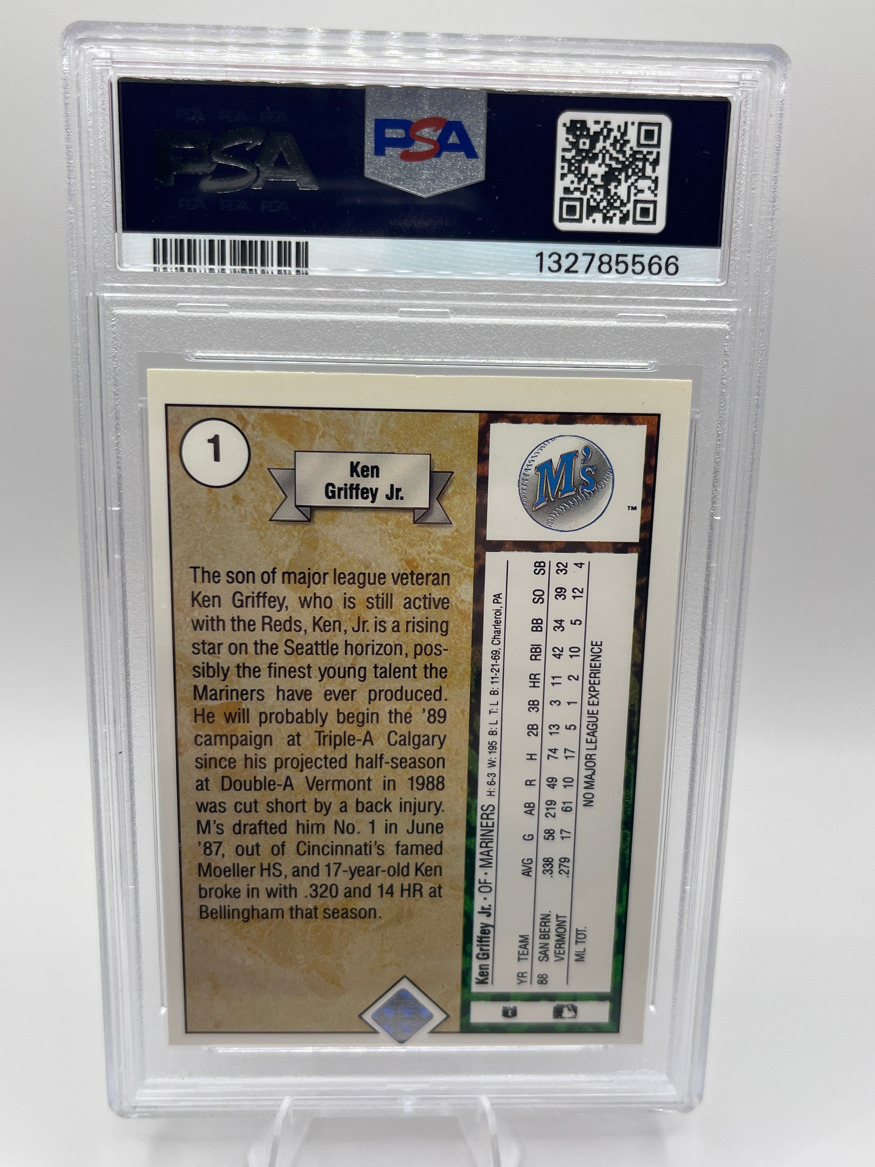 1989 Upper Deck Ken Griffey Jr Star Rookie Card PSA 7