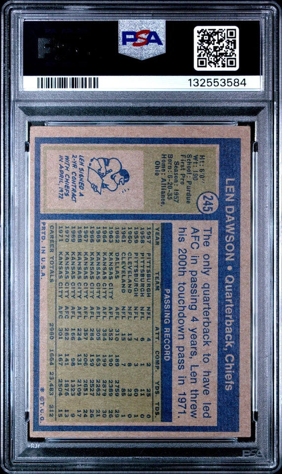 1972 Topps Len Dawson PSAS 3 #245