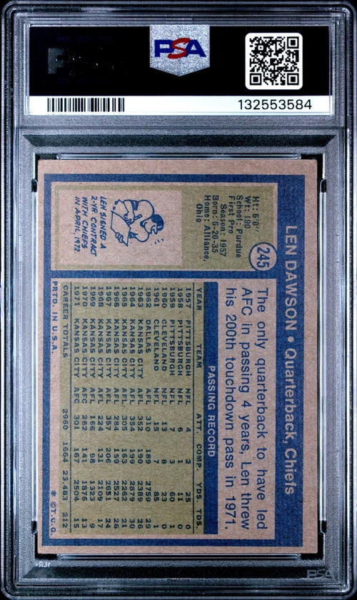 1972 Topps Len Dawson PSAS 3 #245