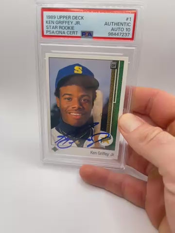 1989 Upper Deck Ken Griffey Jr Autographed Rookie Card PSA Authentic Auto 10